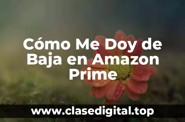 Cómo Me Doy de Baja en Amazon Prime