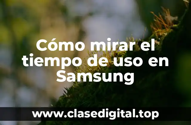Cómo mirar el tiempo de uso en Samsung