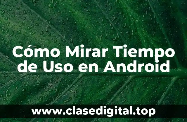 Cómo Mirar Tiempo de Uso en Android