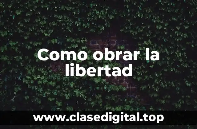 Como obrar la libertad