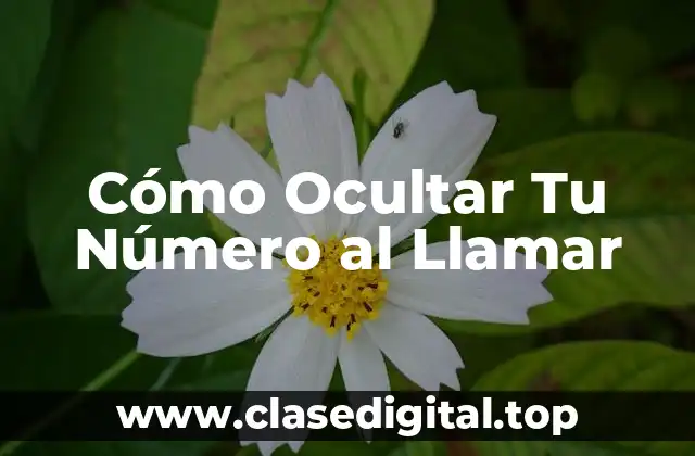 Cómo Ocultar Tu Número al Llamar