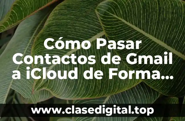 Cómo Pasar Contactos de Gmail a iCloud de Forma Segura y Rápida