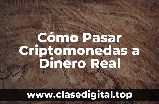 Cómo Pasar Criptomonedas a Dinero Real