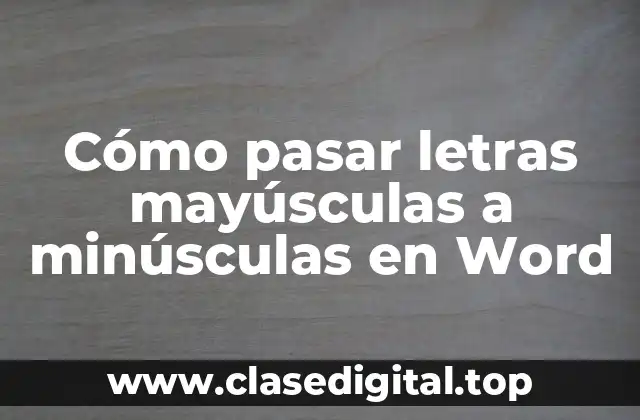 Cómo pasar letras mayúsculas a minúsculas en Word