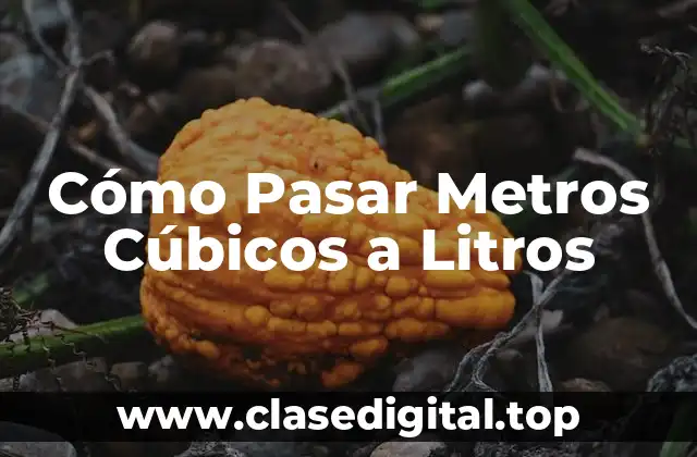 Cómo Pasar Metros Cúbicos a Litros