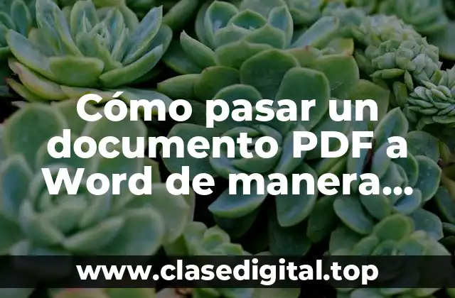 Cómo pasar un documento PDF a Word de manera rápida y sencilla