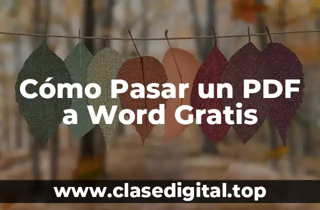 Cómo Pasar un PDF a Word Gratis