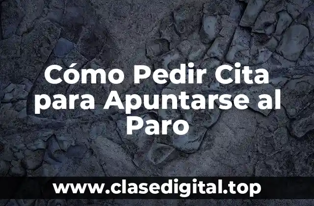 Cómo Pedir Cita para Apuntarse al Paro