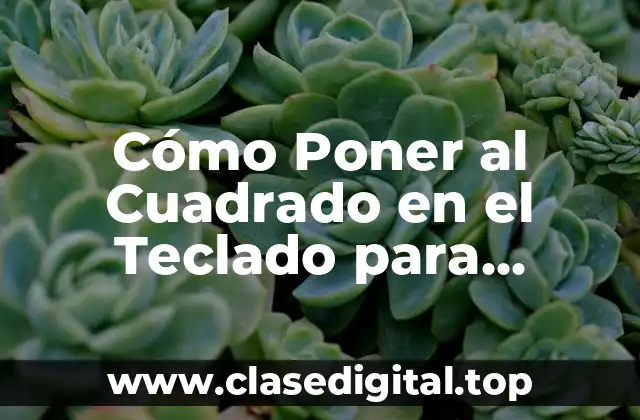 Cómo Poner al Cuadrado en el Teclado para Windows y Mac