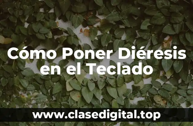 Cómo Poner Diéresis en el Teclado