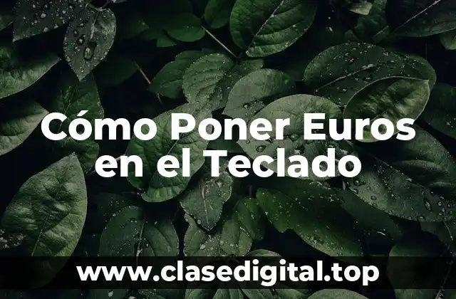 Cómo Poner Euros en el Teclado