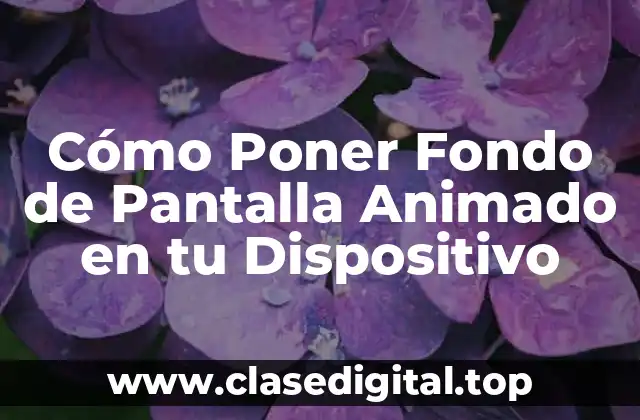 Cómo Poner Fondo de Pantalla Animado en tu Dispositivo