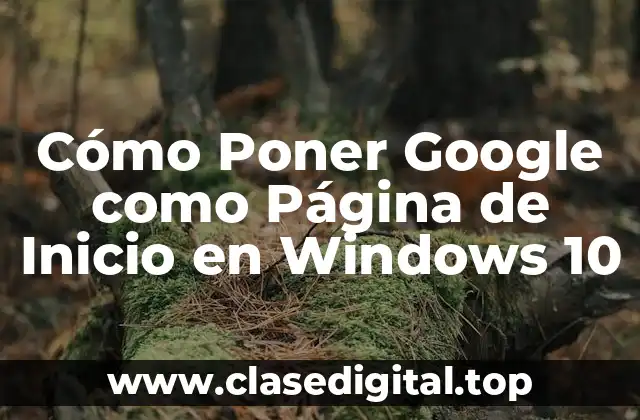 Cómo Poner Google como Página de Inicio en Windows 10