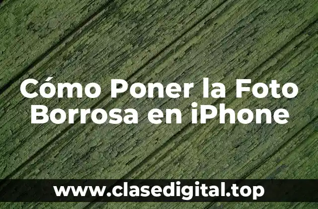 ¿Qué es el Efecto de Foto Borrosa?