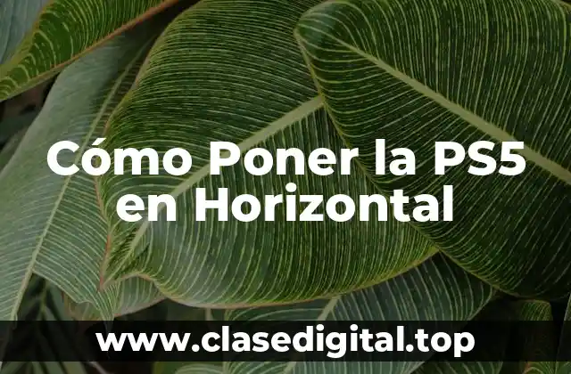 Cómo Poner la PS5 en Horizontal