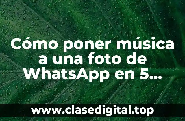Cómo poner música a una foto de WhatsApp en 5 pasos fáciles