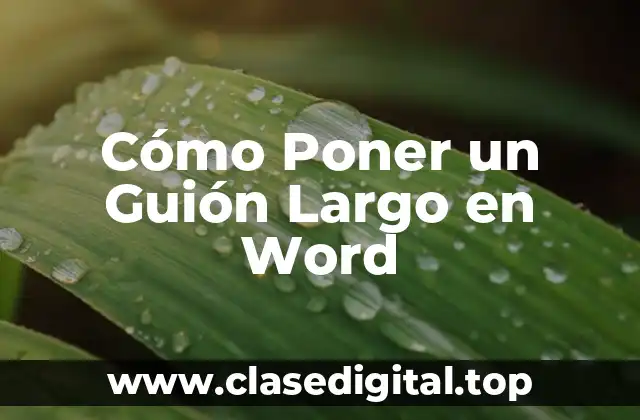 Cómo Poner un Guión Largo en Word