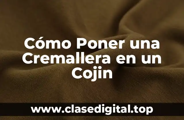 Cómo Poner una Cremallera en un Cojin