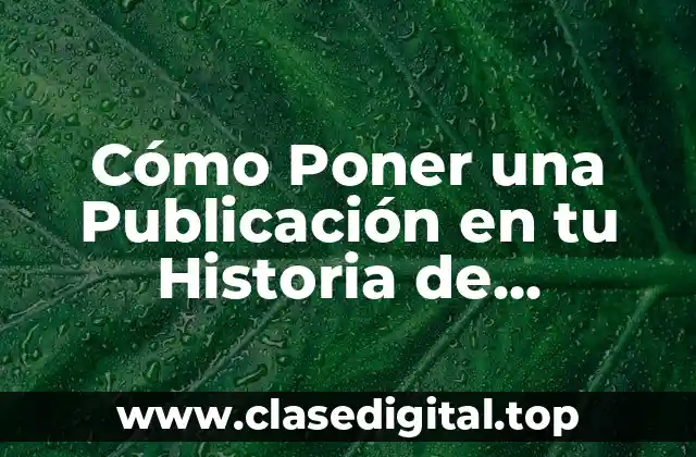 Cómo Poner una Publicación en tu Historia de Instagram
