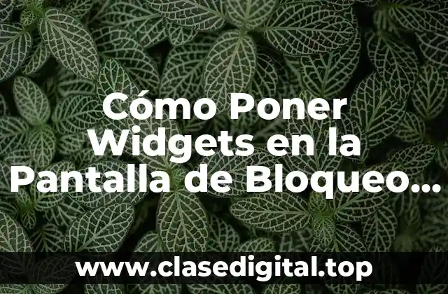 Cómo Poner Widgets en la Pantalla de Bloqueo de iPhone