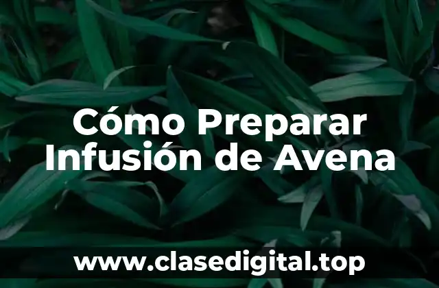 Cómo Preparar Infusión de Avena