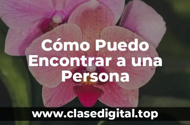 Cómo Puedo Encontrar a una Persona