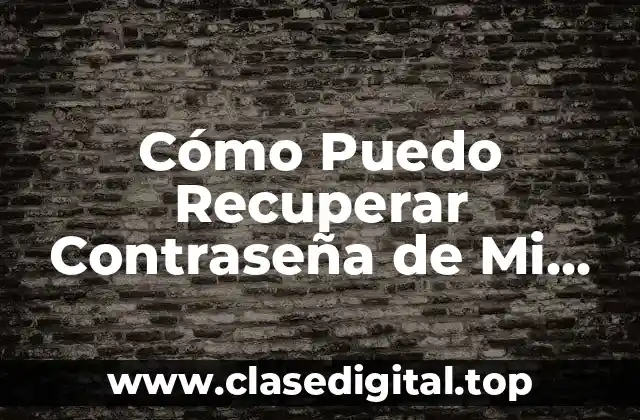 Cómo Puedo Recuperar Contraseña de Mi Correo Gmail