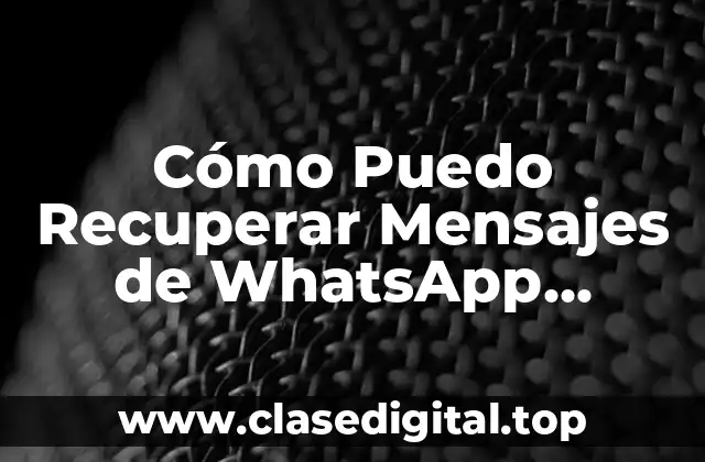 ¿Por qué es importante recuperar mensajes de WhatsApp?