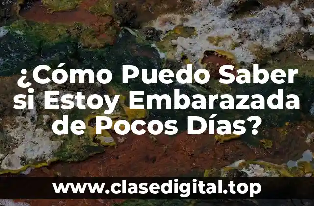 ¿Cómo Puedo Saber si Estoy Embarazada de Pocos Días?