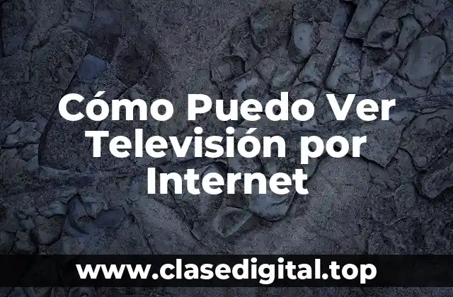 Cómo Puedo Ver Televisión por Internet