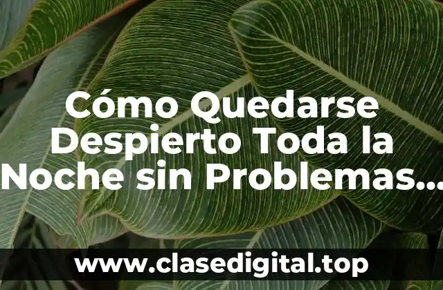 Cómo Quedarse Despierto Toda la Noche sin Problemas de Salud