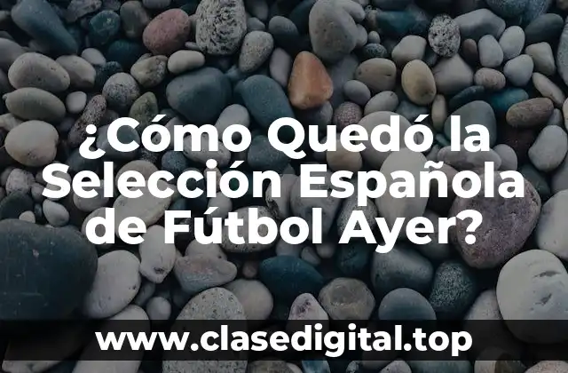 ¿Cómo Quedó la Selección Española de Fútbol Ayer?