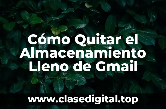 Cómo Quitar el Almacenamiento Lleno de Gmail