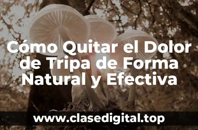 Cómo Quitar el Dolor de Tripa de Forma Natural y Efectiva