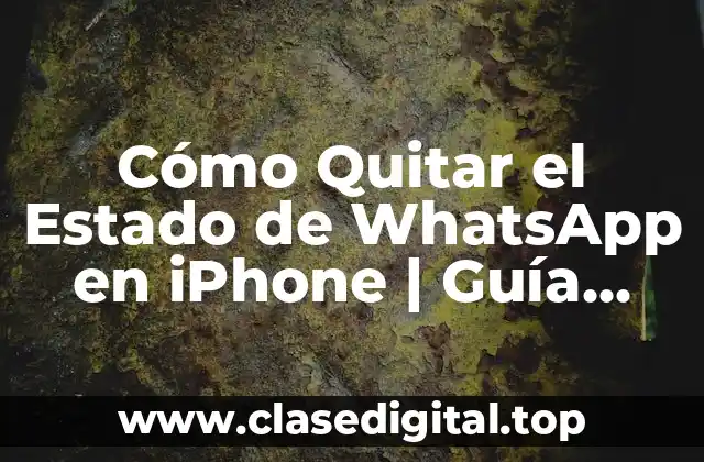 Cómo Quitar el Estado de WhatsApp en iPhone | Guía Práctica