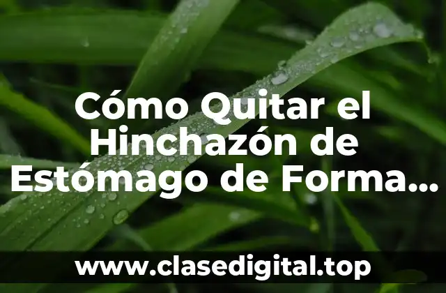 Cómo Quitar el Hinchazón de Estómago de Forma Natural y Efectiva