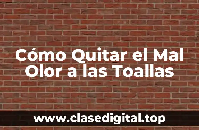 Cómo Quitar el Mal Olor a las Toallas