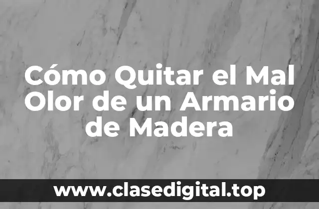 Cómo Quitar el Mal Olor de un Armario de Madera