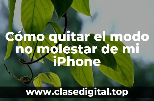 ¿Qué es el modo no molestar y cómo activarlo en mi iPhone?