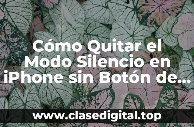 Cómo Quitar el Modo Silencio en iPhone sin Botón de Sonido
