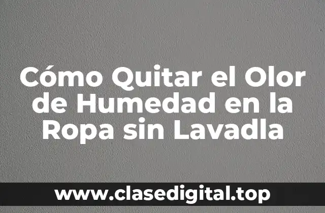Cómo Quitar el Olor de Humedad en la Ropa sin Lavadla