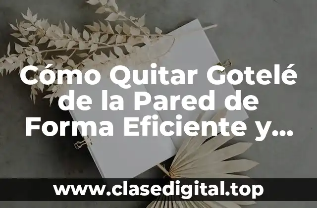 Cómo Quitar Gotelé de la Pared de Forma Eficiente y Segura