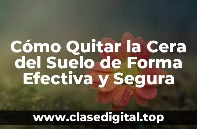 Cómo Quitar la Cera del Suelo de Forma Efectiva y Segura