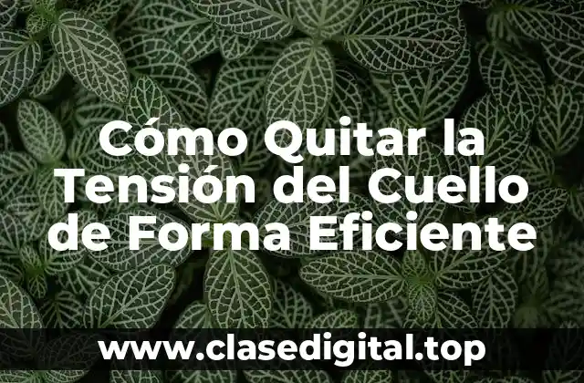 Cómo Quitar la Tensión del Cuello de Forma Eficiente