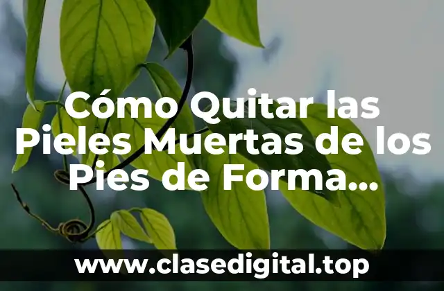 ¿Cuáles son las Causas de las Pieles Muertas en los Pies?