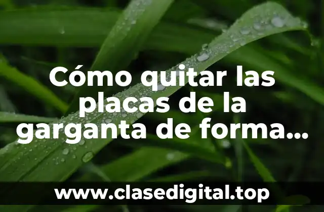 Cómo quitar las placas de la garganta de forma natural y efectiva