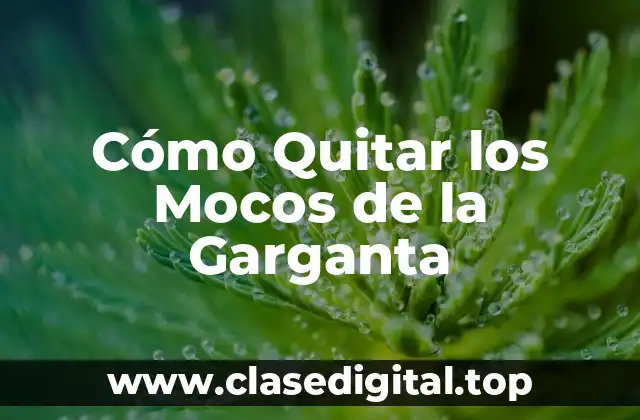 Cómo Quitar los Mocos de la Garganta