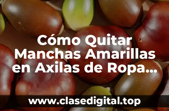 Cómo Quitar Manchas Amarillas en Axilas de Ropa Blanca de Forma Eficiente