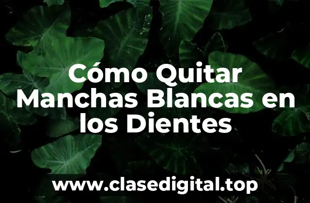 Cómo Quitar Manchas Blancas en los Dientes