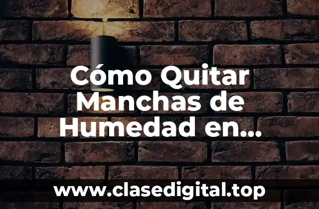 Cómo Quitar Manchas de Humedad en Paredes de Forma Efectiva